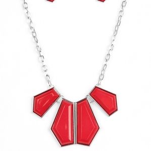 paparazzi Jewelry - Paparazzi Get Up and GEO Red Necklace Set paparazzi Jewelry - Paparazzi Get Up and GEO Red Necklace Set